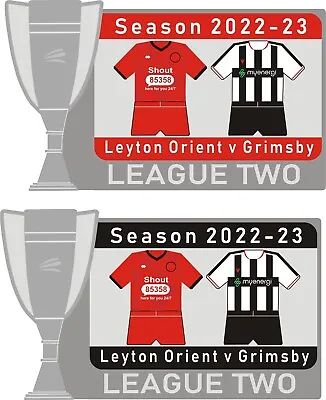 £4 • Buy Leyton Orient V Grimsby League Two Matchday Pin Badge 2022-23