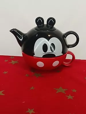 Disney Mickey Mouse Tea Set For One Stacking Cup Teapot 3 Piece • $21.89