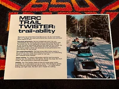 🏁 ‘75  MERC TRAIL TWISTER Snowmobile Poster  Vintage Sled  ((TRAIL ABILITY)) • $21.88