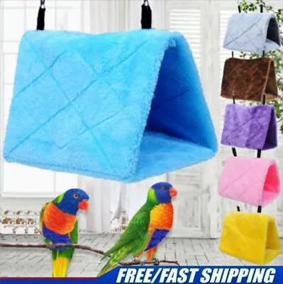 $7.98 • Buy Parrot Bird Hammock Hanging Cave Cage Plush Snuggle Happy Hut Tent Bed Bunk Toys