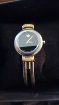 Movado Harmony Two Toned Watch With Black Face And Damonds • $275