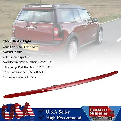 Third Brake Light W/ Red Lens 63257167413 For Mini Cooper R55 Wagon • $69.79