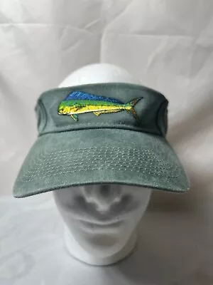 Vintage Just Hook Em Embroidered Adjustable Dolphin Visor  • $9.99