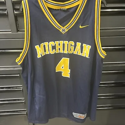 Vintage Nike University Of Michigan Chris Webber #4 Nike Basketball Jersey XL • $44.99