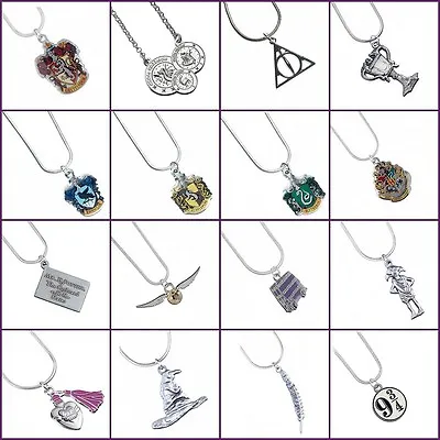 New Official Harry Potter Jewellery Silver Plated Charm Pendant Necklace • £9.99