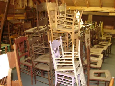 #68 - 100 Antique Pressed Back Chairs - Our Choice Some Painted - Restoration   • $2500