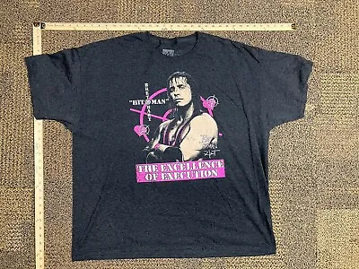 WWE Bret The Hitman Hart Excellence Of Execution WWF Wrestling Gray Shirt 3XL • $25