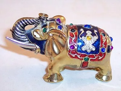 Vintage Impulse Intntl Collectables Jeweled Enamel Elephant Trinket Box • $18.39