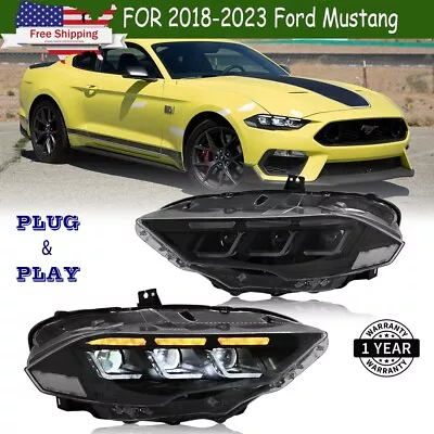 LED Head Lights Fits 2018-2023 Ford Mustang Front Lamps Turn Signal DRL Assembly • $699