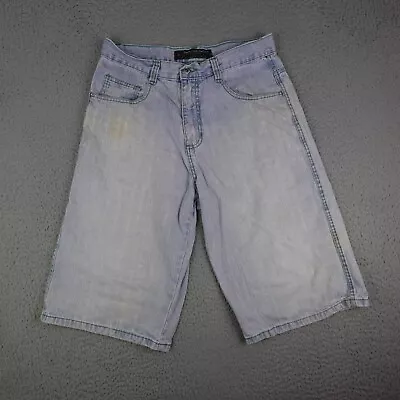 Vintage Southpole Shorts Mens 34 Blue Denim Loose Fit Baggy Jean Y2K Light Wash • $29.95