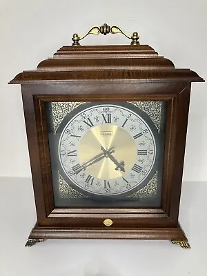 Vintage Bulova Chime Mantle Clock ~ Portsmouth ~ B1882~ Goldtone GULF Oil Emblem • $68.99