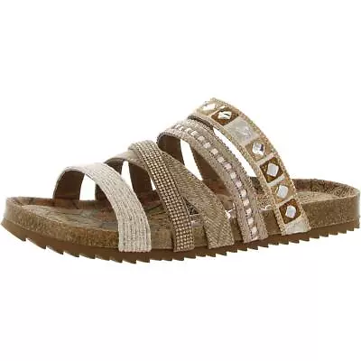 Very G Womens Nessie Taupe Slide Sandals Shoes 7.5 Medium (BM) BHFO 2263 • $13.99