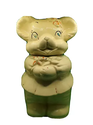 Antique 1920s-30s White Mouse/Bear His/Hers (Two-faced) Turnabout Cookie Jar • $15.99