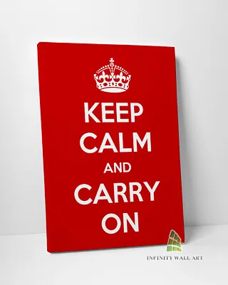 Keep Calm And Carry On Canvas Art Quote Canvas Print Wall Art Photo Picture-C677 • £19.70