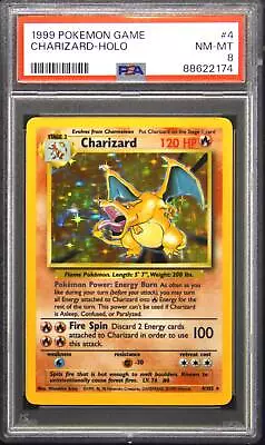 1999 Pokemon Game 4 Charizard Holo Rare Pokemon TCG Card PSA 8 • $20.50