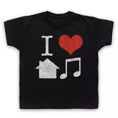 I Love House Music Slogan Retro Cool Clubbing Dj Kids Childs T-shirt • £15.99