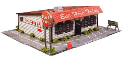 1:48 Scale O Gauge Diner Photo Real Scale Building Kits Diorama Track Layout Set • $14.12