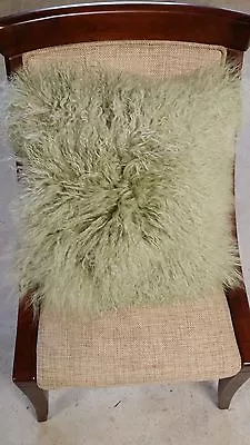 Handmade 100% Mongolian Fur 16 X16  Square Light Taupe Pillow Cushion Cover • $26.95