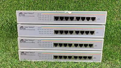 4X ALLIED TELESYN AT-FS708 10/100Base-TX 8 Port Fast Ethernet Switch • £39.99