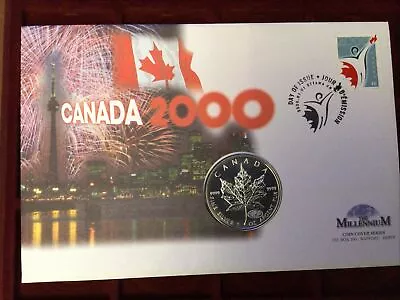 1oz Silver Coins Canadian Maple Leaf 2000 Coin Cover  • £29