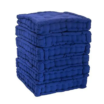 $94 • Buy 6x Garden Chair Seat Cushions 40cm X 40cm Indoor Outdoor Dining Filled Pads Blue
