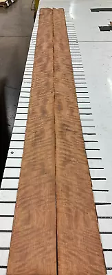 Figured Bubinga Raw Wood Veneer 2 Sheets 105'' X 5'' 233A • $19.99