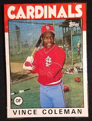 1986 Topps Box Bottom #D Vince Coleman Rookie Cardinals VG-EX (water Damage) • $1.79