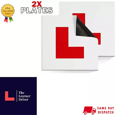 Genuin 2 X L Plate Fully Magnetic Exterior Car New Learner - Secure & Safe • £2.59