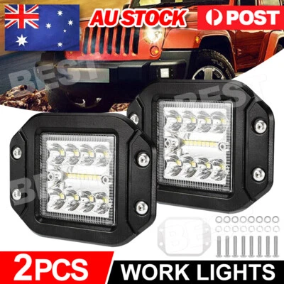$23.95 • Buy 2x 5inch Osram LED Work Light Flush Mount Spot Flood Reverse 4x4 16000LM