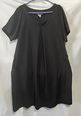 Taillissime La Redoute Creations Ladies 14/16 Black Dress Short Sleeve Pockets • $12.90