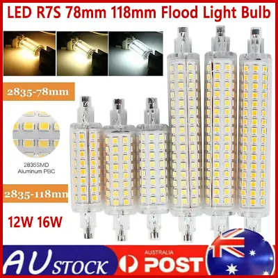 LED R7S 78mm 118mm Flood Light Bulb 12W 16W 2835 SMD Replacement Halogen Lamp • $16.60