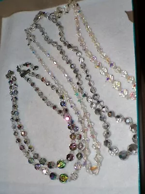 Crystal Aurora Borealis Necklace Lot Jewelry Vintage [a213] • $19.99