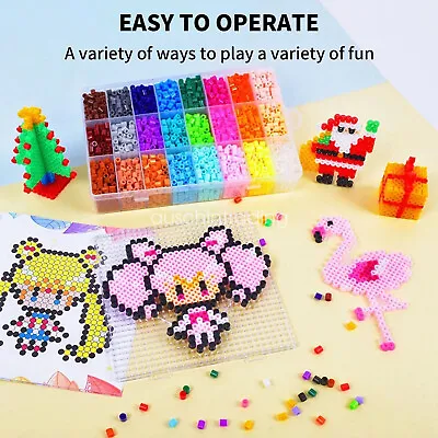 $30.39 • Buy 5mm For Perler/Hama Beads Kit Kids Fun DIY Craft 24/36 Colours Set Gift Toys AU