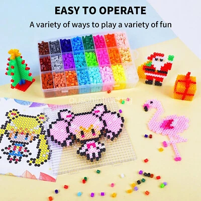 $30.39 • Buy 5mm For Perler/Hama Beads Kit Kids Fun DIY Craft 24/36 Colours Set Gift Toys AU