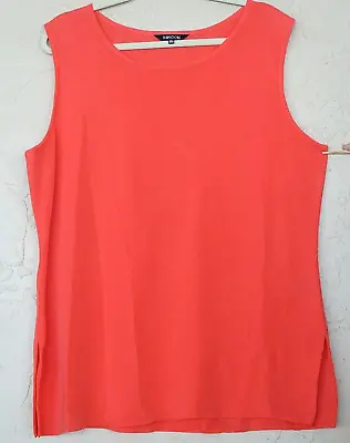 Misook Sz XL Orange To Coral Knit Long Tank Top Tunic Blouse A-line 16 18 • $28.99