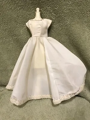 VINTAGE BARBIE Like Wedding Gown Dress Cream Satin 1960s Handmade - Not Complete • $6