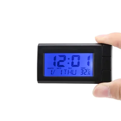 Mini Digital Clock Date Time Temperature For Auto Car Dashboard Home Table Desk • £6.82