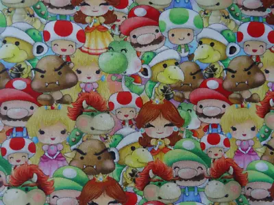 Super Mario Cotton Fabric 59 Inch Width By The Half Yard Flat Rate Shipping • $6.06