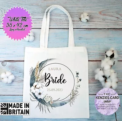 £6.95 • Buy Personalised Bride Tote Bag, Bride To Be Gifts, Bridal Party Gifts, Wedding Day