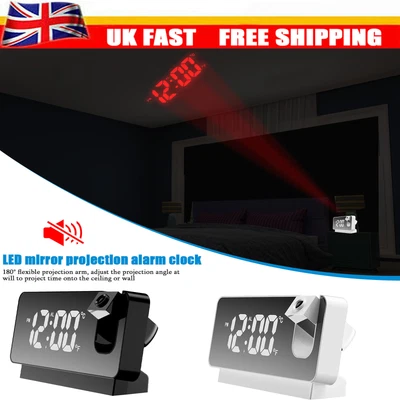 £16.89 • Buy Digital LED Projection Alarm Clock Temperature Date Snooze Ceiling Projector