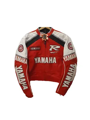 YAMAHA Motogp Racing Handmade Vintage Motorcycle Biker Cowhide Leather Jacket • £46.68