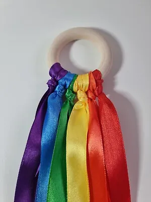 Colourful Rainbow Theme Sensory Ribbon Toy • £3.50