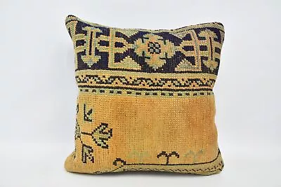 Vintage Kilim Pillow 20 X20  Yellow Pillow Case Vintage Kilim Throw Pillow • $17