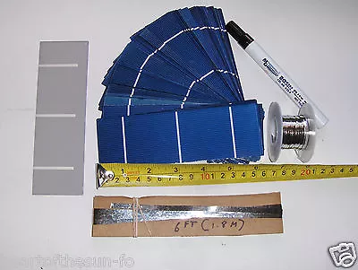 40-2x6 (52x156 Mm) Solar Cells DIY Solar Panel Kit 40 Cellsflux Pen T + B Wire • $39.49