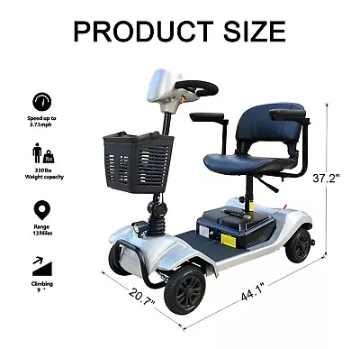 Electric 300lbs Mobility Scooters For Adult 4 Wheels Scooter For Outdoor Driving • $599.75