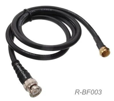 3ft BNC Male To F-Type Male 50 Ohm RG8x Coax Cable CablesOnline R-BF003 • $19.95