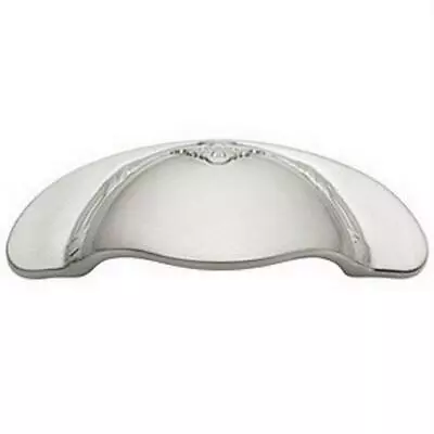 $4.99 • Buy Satin Nickel Hickory M413 Ribbon Reed SOLID BRASS Cabinet Drawer Cup Pull 3  CC