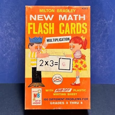 Vintage 1965 Milton Bradley New Math Flash Cards Multiplication 4593 Home School • $7