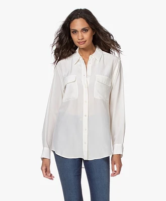 £89.99 • Buy Equipment 100% Cream Natural White Silk Signature Shirt Size M - BNWT - RRP £270