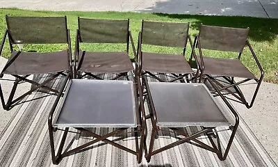 Vintage Mid-Century Brown Jordan Nomad Collection Outdoor Chairs & Ottomans   • $1450